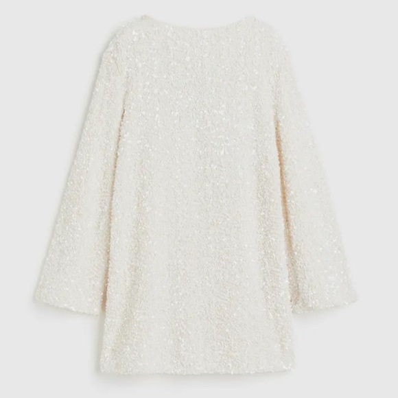H&M White Sequined Tie Back Dress - Picture 3 of 6